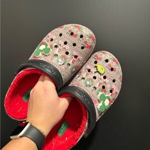 Crocs Holiday Clogs with Red Lining